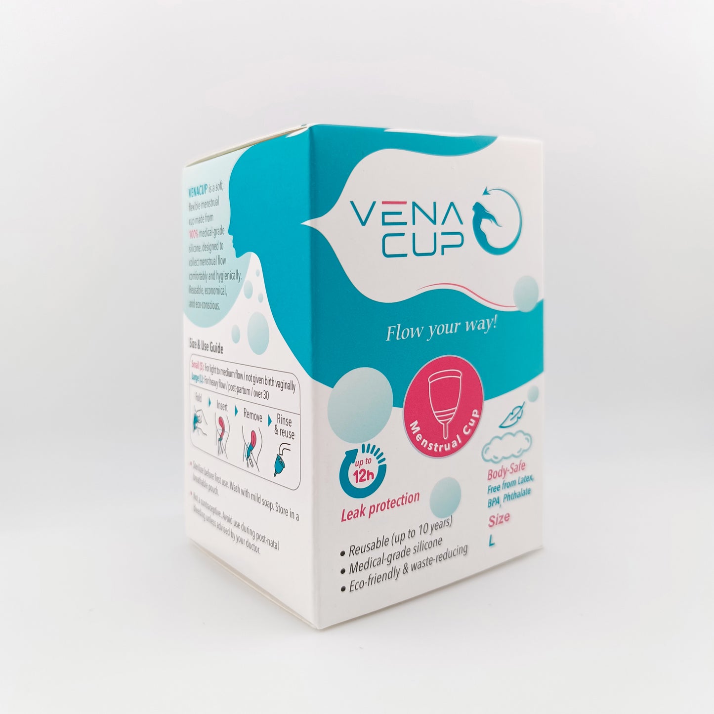 Venacup reusable menstrual cup Lebanon – eco-friendly product box packaging