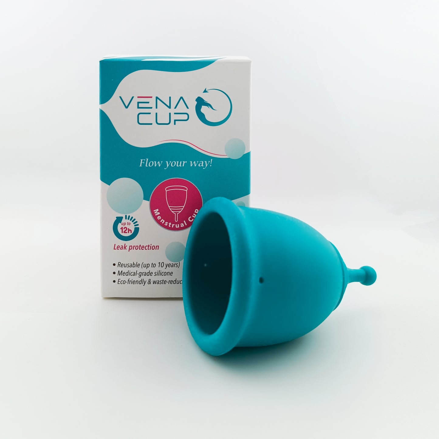 Venacup menstrual cup Lebanon – box and reusable silicone cup